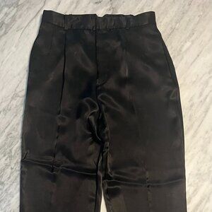 Women's black satin-like dress pants